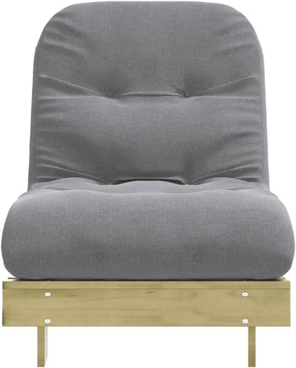 Futon Sofa Bed with Mattress 70 x 206 x 11 cm Pine Wood Impregnated for Bedroom and Living Room - QUORE