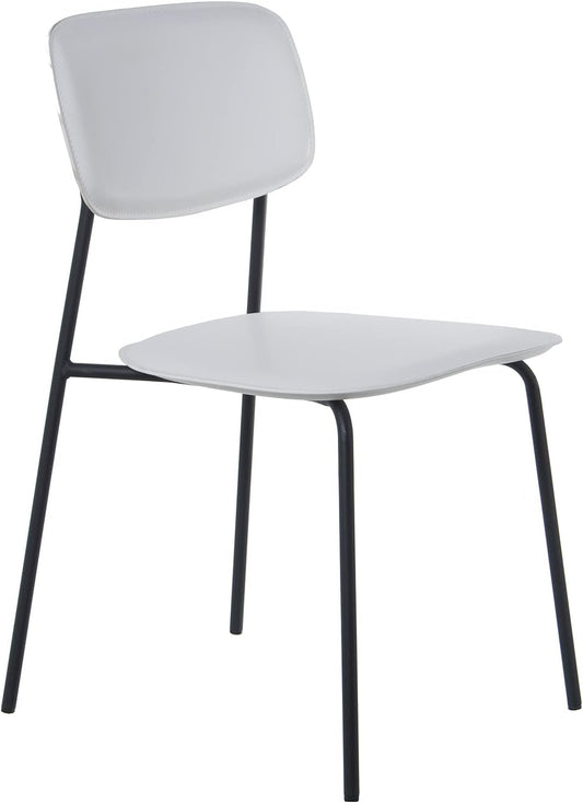 DRW Set van 4 stoelen van kunstleer en metaal, 43 x 48 x 78 cm, zithoogte 44 cm
