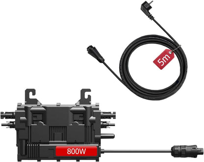 EON-MI800S Micro-omvormer, 800 W, dual MPPT, 16-60 V DC, wifi en Bluetooth app-bediening, plug & play, IP67, VDE-gecertificeerd, licht, ideaal voor balkonkrachtcentrale