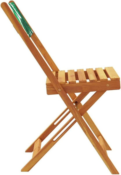 Gecheer Pack of 6 Folding Garden Chairs Green Fabric and Solid Wood Armchair Outdoor Dining Chairs Outdoor Patio Chairs P3214623 - QUORE