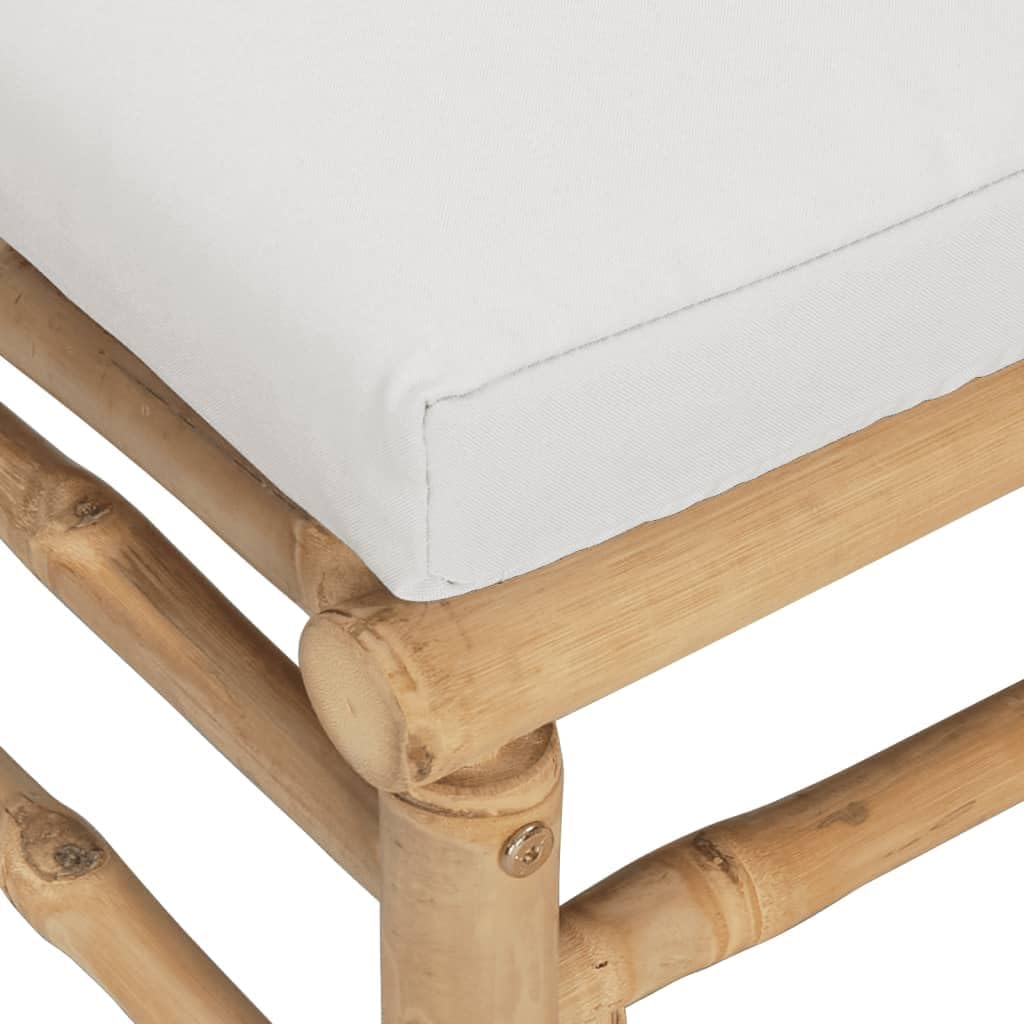 vidaXL 2-piece Lounge set with cushions bamboo light grey - QUORE