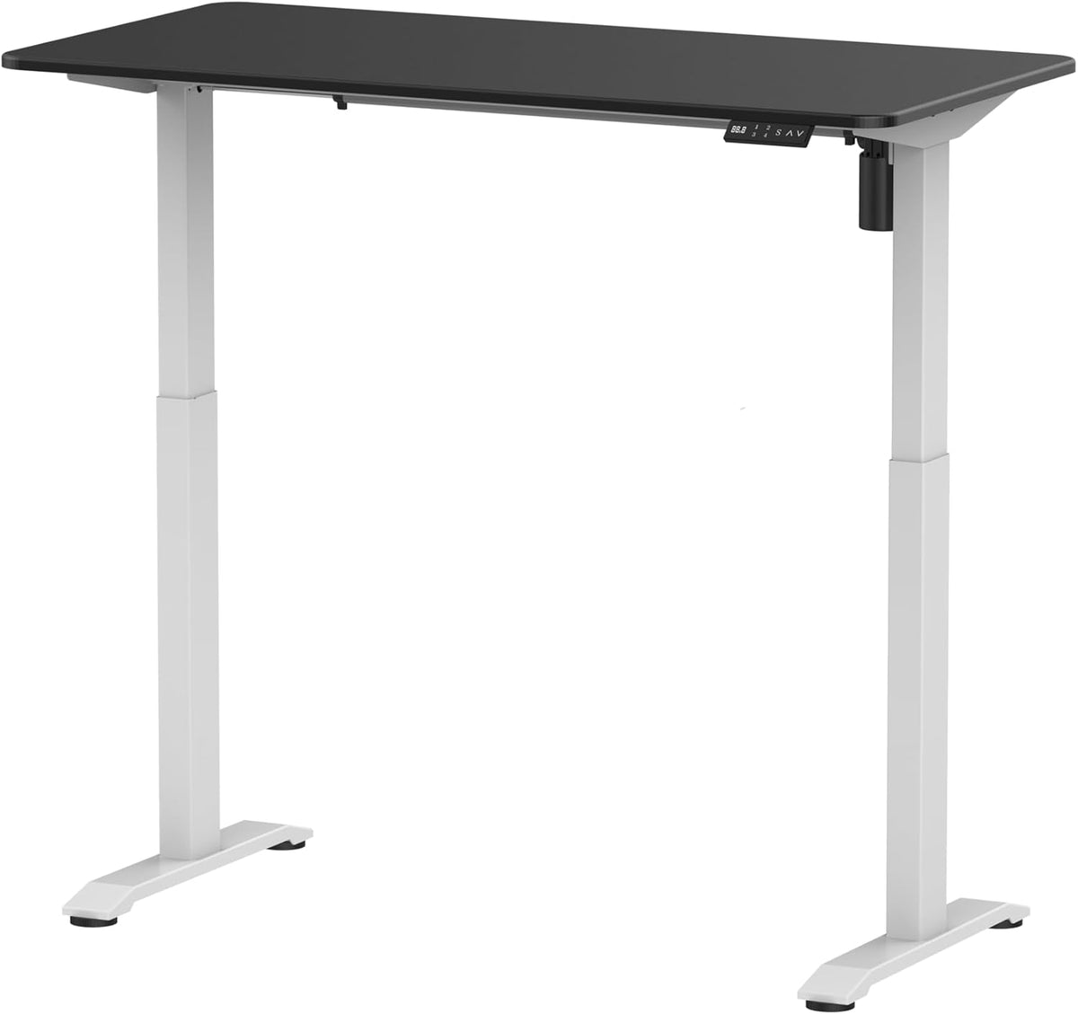 STABUREAUS Seat Stand Desk Electrically Adjustable with 4 Memory Modes | Desktop 118 x 60 cm | White - Intense Black | Height 72-117 cm - QUORE