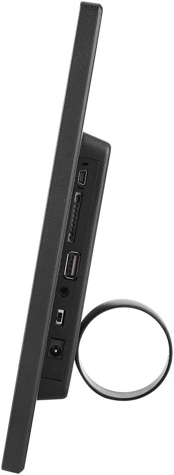 ASHATA Digitale fotolijst met 13 inch LED-display, draagbaar, digitale fotolijst, HD 1080p, draagbaar, voor muziekspeler, ondersteunt geheugenkaarten tot 32 (zwart)