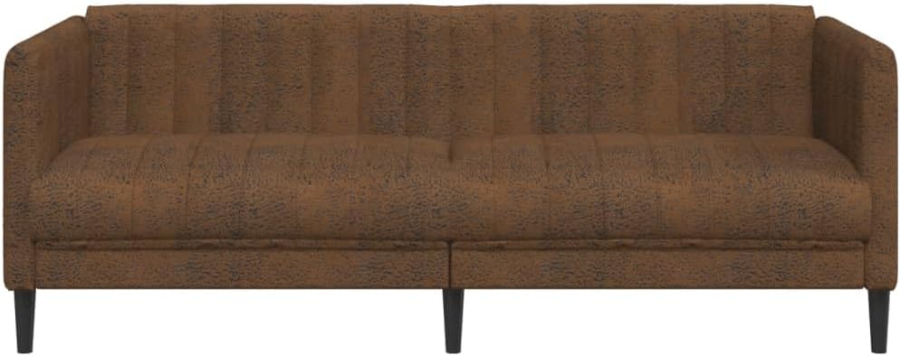 VidaXL Three Seater Sofa Fabric Brown - 3-Seat Sofa With Relax Function - QUORE