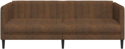 VidaXL Three Seater Sofa Fabric Brown - 3-Seat Sofa With Relax Function - QUORE