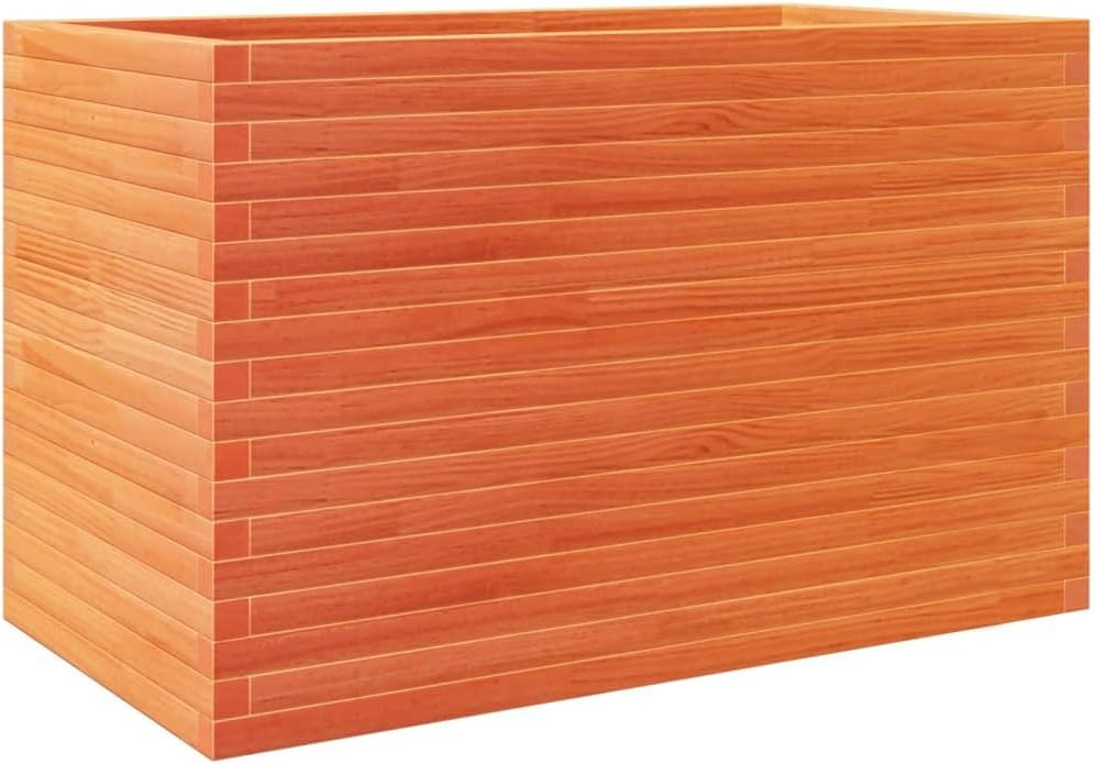 Flower Box Wax Brown 110 x 60 x 68.5 cm Solid Pine Wood Flower Box on Legs, Pot with Trine Grate, Planter, Patio - QUORE
