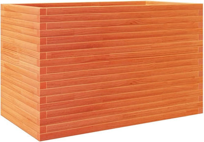 Flower Box Wax Brown 110 x 60 x 68.5 cm Solid Pine Wood Flower Box on Legs, Pot with Trine Grate, Planter, Patio - QUORE