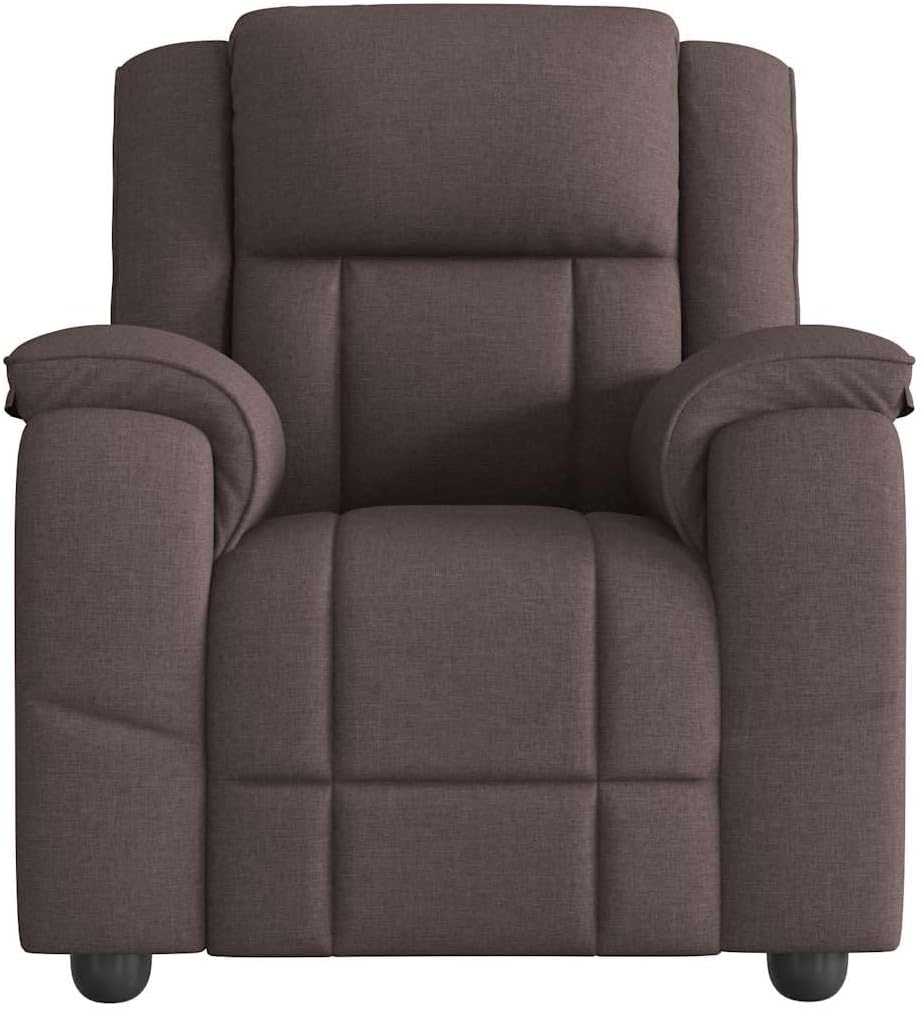 Relaxstoel donkerbruin stof TV fauteuil met ligfunctie, enkele ligstoel relaxstoel voor woonkamer, slaapkamer handmatig kantelsysteem mA10 - QUORE