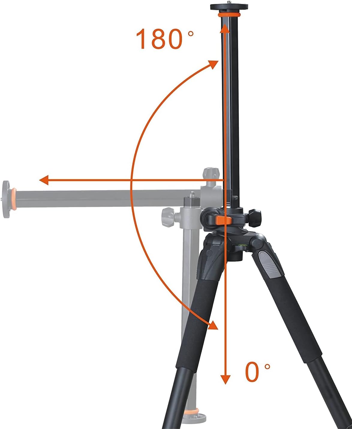 Vanguard Alta Pro 263AB 100 statief (aluminium, 2 laden, belastbaarheid tot 7 kg), Met kogelkop SBH-100, zwart, oranje, Max. Höhe: 173 cm