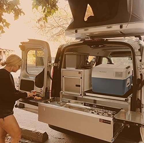 Mobicool MCF32 Elektrische compressorkoelbox, 31 l, 12/24/230 V, mini-koelkast voor auto, vrachtwagen, boot, camper en stopcontact, wit/blauw