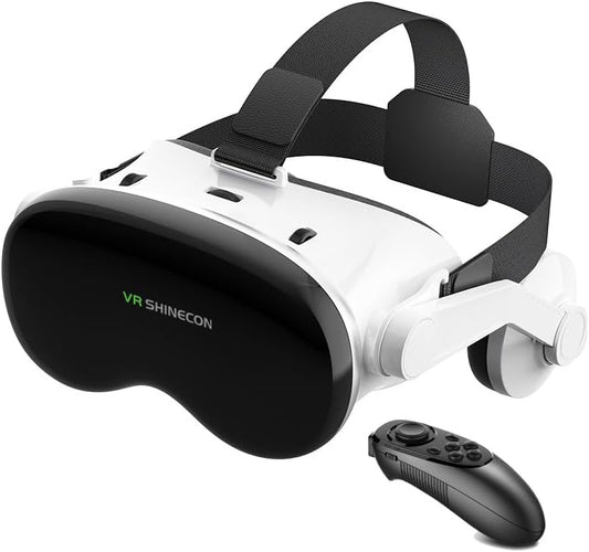 VR Headset voor iPhone en Android, 3D Virtual Reality VR Bril Met blauwe lichten voor VR Games Films & Video, Ondersteuning 4.7-7.0 "telefoon voor Jonge geitjes & Volwassenen met Afstandsbediening