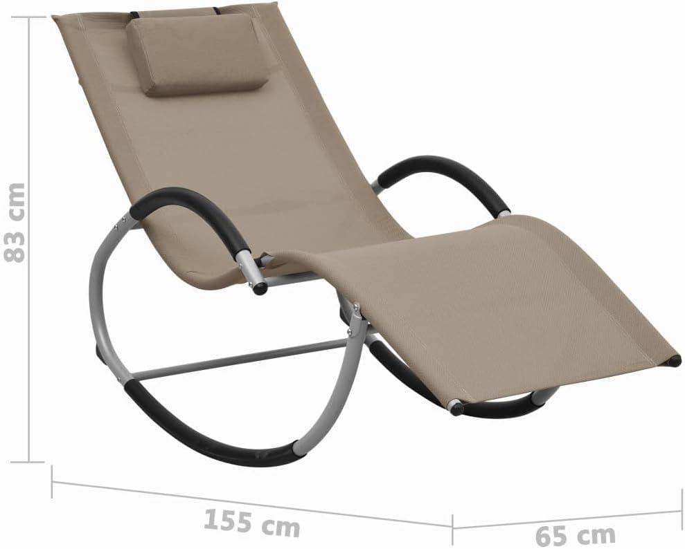 vidaXL Lounger with cushion textilene taupe - QUORE