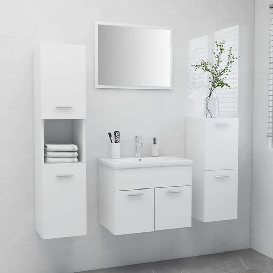 LAPOOH Bathroom Furniture Set White Engineered Wood,Bathroom Furniture,Bathroom Furniture Set-3071090 - QUORE