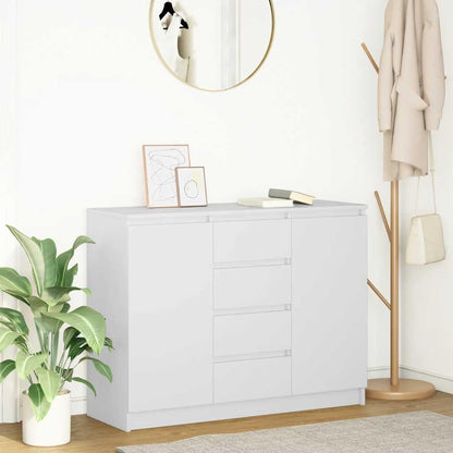 vidaXL Dressoir met lades 100,5x35x76 cm spaanplaat wit, opbergkast, dressoirkast, gangkast, buffetkast, keukenopbergkast, woonkamer opbergkast