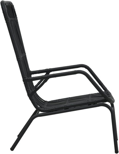 vidaXL Garden chair poly rattan black - QUORE
