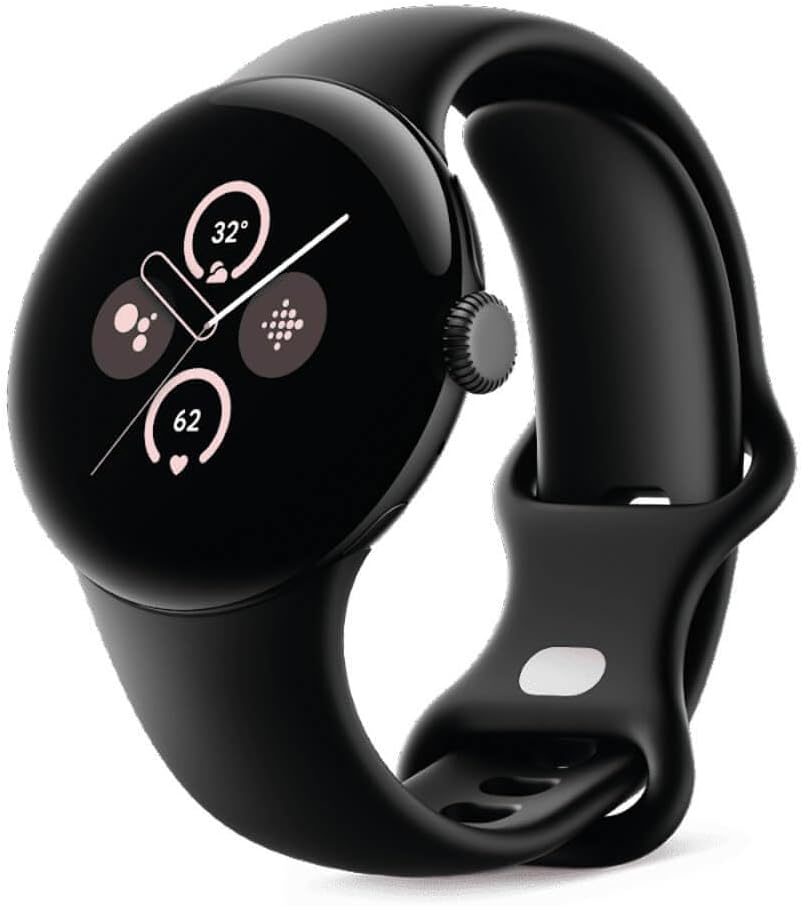 Google Pixel Watch 2 – het beste van Google en Fitbit – hartslagmeting, stressmanagement, veiligheidsfuncties – Android – aluminium behuizing in mat zwart – sportarmband in obsidiaan – wifi