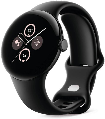Google Pixel Watch 2 – het beste van Google en Fitbit – hartslagmeting, stressmanagement, veiligheidsfuncties – Android – aluminium behuizing in mat zwart – sportarmband in obsidiaan – wifi