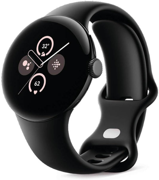 Google Pixel Watch 2 – het beste van Google en Fitbit – hartslagmeting, stressmanagement, veiligheidsfuncties – Android – aluminium behuizing in mat zwart – sportarmband in obsidiaan – wifi