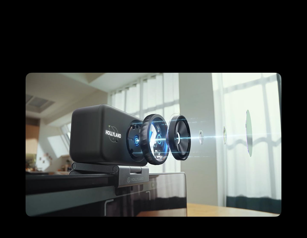 Hollyland Lyra Webcam: UHD 4K Webcam voor PC/Mac, 1/1.5" Sensor, Autoframing, PDAF, HDR - Geschikt voor Live Streaming, Videobellen & Gamen - Werkt met Zoom, Teams, Twitch en Meer (Lark A1+Lyra)