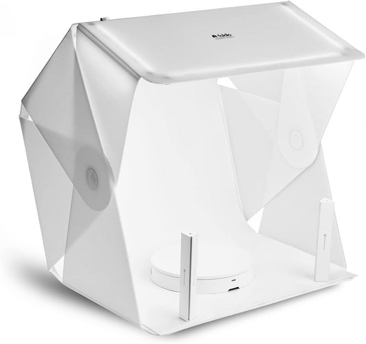 Opvouwbare Fotostudio – Fotobox – Lichttent – Foto Lichtbak – Productfotostudio – Met 360° Draaitafel – 25 Inch – Triple LED Verlichting