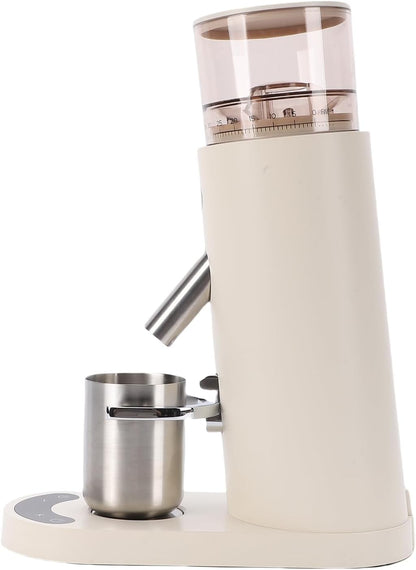 Qcwwy Elektrische Koffiemolen, USB -oplaadbare Tijdgeheugenfunctie Anti Statische Draagbare Koffiebonenmolen met Meerdere Sleurinstelling Elektrische Koffie Grefringmachine voor (685 abrikoos)