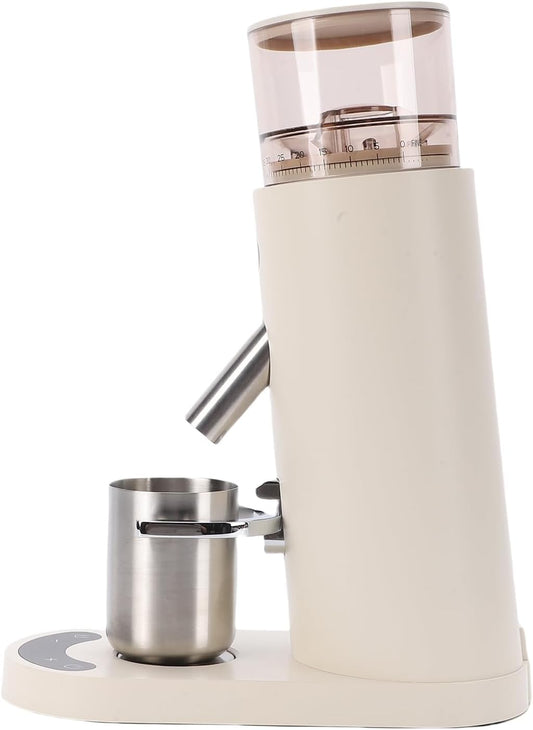 Qcwwy Elektrische Koffiemolen, USB -oplaadbare Tijdgeheugenfunctie Anti Statische Draagbare Koffiebonenmolen met Meerdere Sleurinstelling Elektrische Koffie Grefringmachine voor (685 abrikoos)