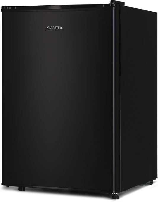 Klarstein Obsidian - koelkast, inhoud: 72 liter, binnen en buiten zwart, 7 koelstanden, groentevak, geluidsniveau: 42 dB, zwart