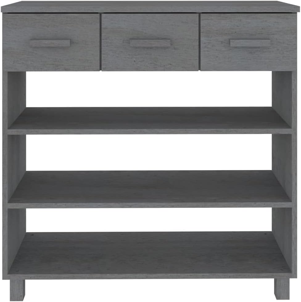 vidaXL Wall table HAMAR 90x35x90 cm solid pine wood dark grey, table, bench table, hallway table, hallway table, side table, accent table