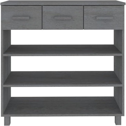 vidaXL Wall table HAMAR 90x35x90 cm solid pine wood dark grey, table, bench table, hallway table, hallway table, side table, accent table