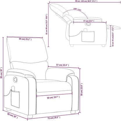 ZIRLANLV Recliner Adjustable Backrest, Relaxation Chair with Vibrating Function, Massage Chair, TV Chair, Deck Chair, Upholstered Chair, Recliner (Wine red) (Dark Brown #04)