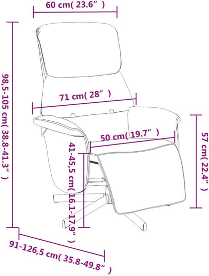 Fauteuil Verstelbaar Met Voetensteun – Relaxfauteuil – Leunstoel – Draaifauteuil – Luie Stoel – Comfortabele Stoffen Bekleding – 360° Draaibaar
