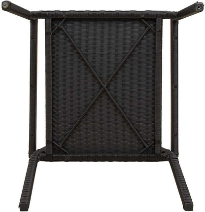 Tuinstoelen – Buitenstoel – Tuinmeubel – Terrasstoel – Stapelbare Tuinstoelen – Weerbestendig PE-Rattan – Massief Acaciahouten Armleuningen
