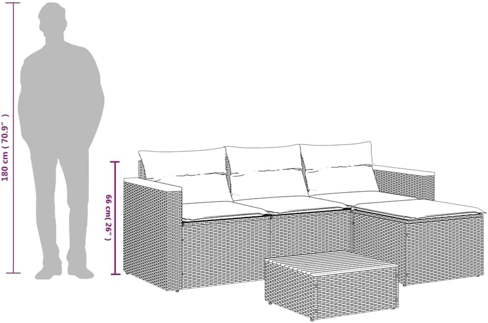 vidaXL 3-Piece Lounge Set with Cushions Poly Rattan Black Garden Set Garden Furniture Patio Set Garden Furniture Lounge Sofa Lounge Set Garden - QUORE