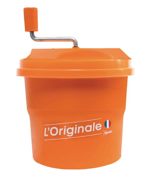 Handmatige Salade Spinner – Slacentrifuge, Sladraaier, Sla Spinner, Sladroger – Oranje – 5 Liter – Hygiënisch Gesloten Ontwerp