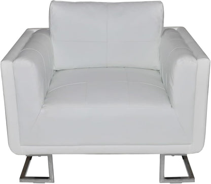 Living room armchair, cockette chair with white chrome faux leather legs, lounge chair, armchair, recliner chair, recliner bedroom j