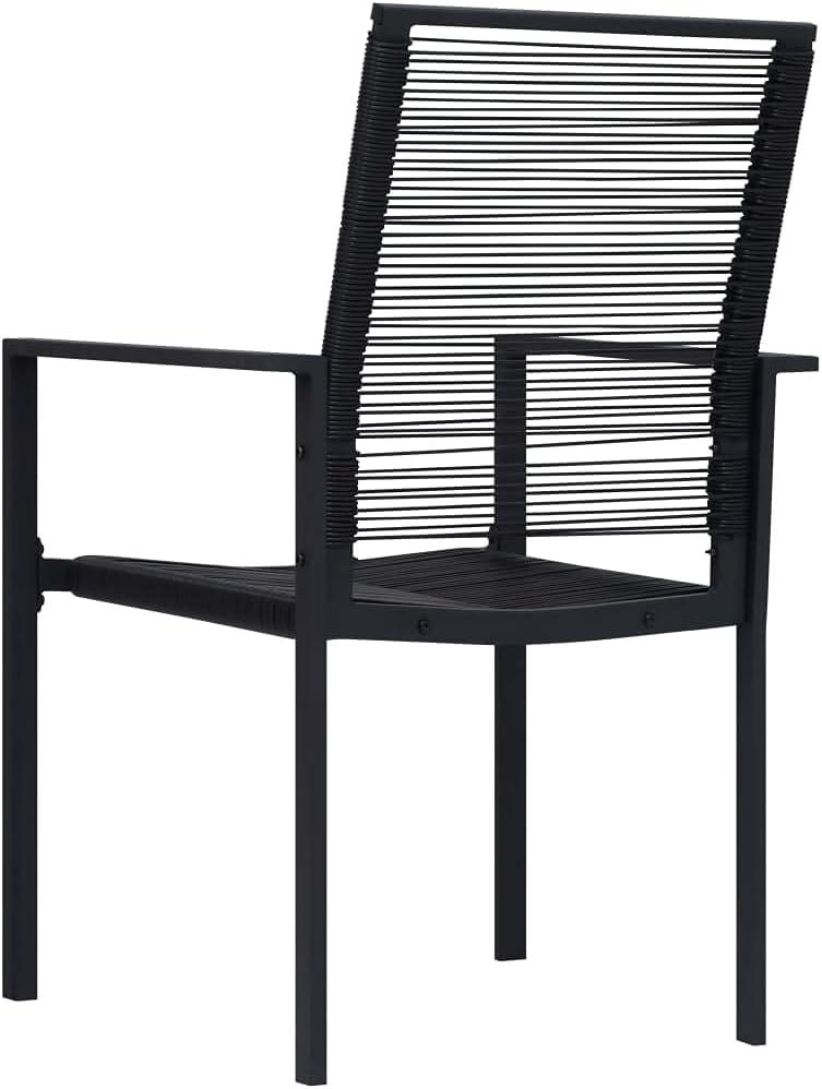 Garden Chairs Set of 4 PVC Rattan Black Balcony Chair Patio Chair Dining Chairs for Patio, Garden and Balcony - QUORE