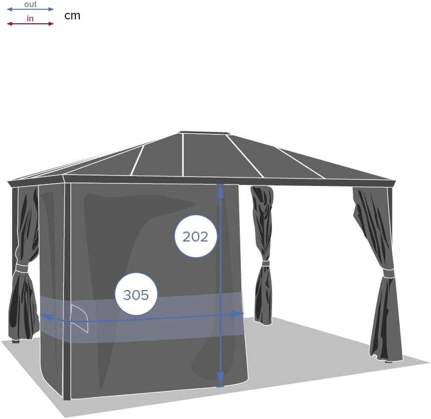 Hespéride - Gordijnen voor pergola Belize leisteen (4 gordijnen)