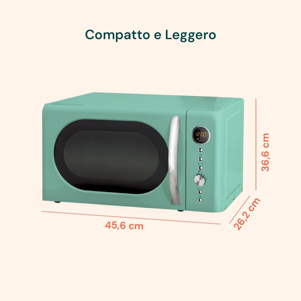 Magnetron – Retro Magnetron – Vintage Magnetron – Kleine Magnetron – Keuken Magnetron – 17 Liter Inhoud – 7 Automatische Programma’s