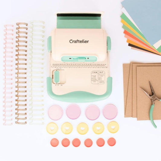 Starterset Met Mini-Bindapparaat – Ringband, Spiraalbinder, Disc-Ringen, Scrapbooking Set – Voor Albums, Planners En Notitieboeken – Compact Formaat, Voor Projecten Tot 30,5 Cm