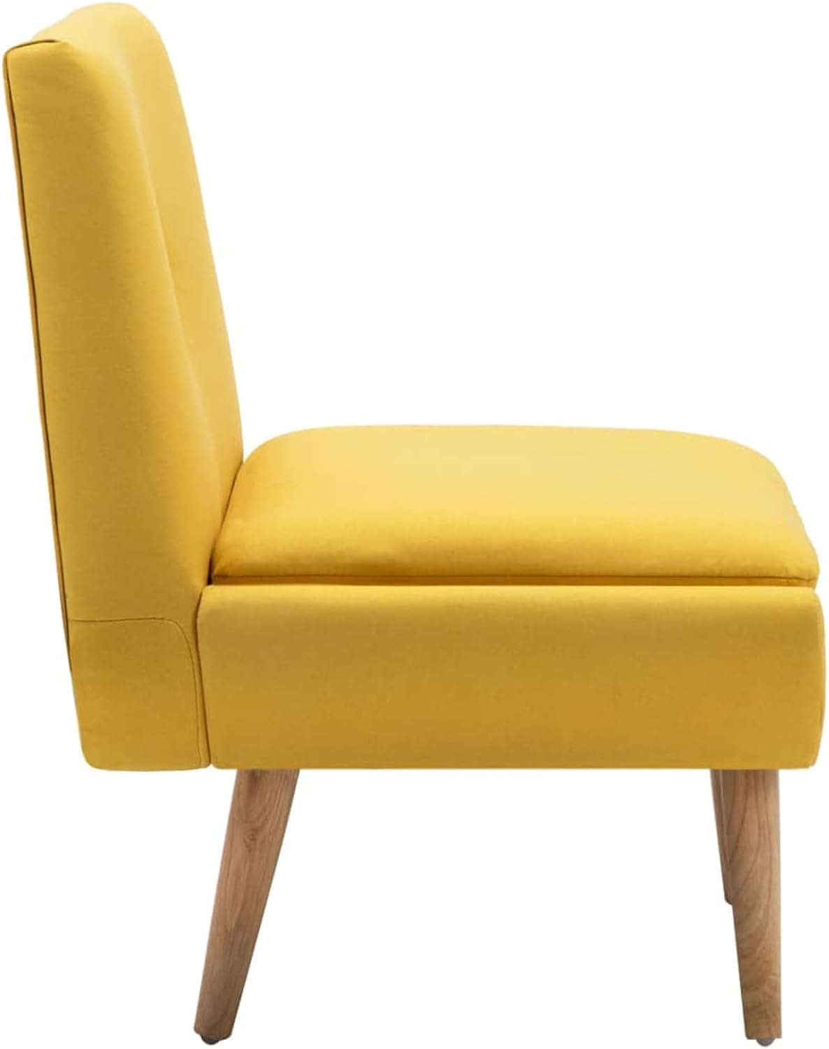 Eetkamerstoel Geel – Stoel Zonder Armleuning – Dining Chair – Woonkamerstoel – Stoffen Stoel – Rubberen Poten – Comfortabele Zitting 8 cm Dik – Lichtgewicht en Duurzaam