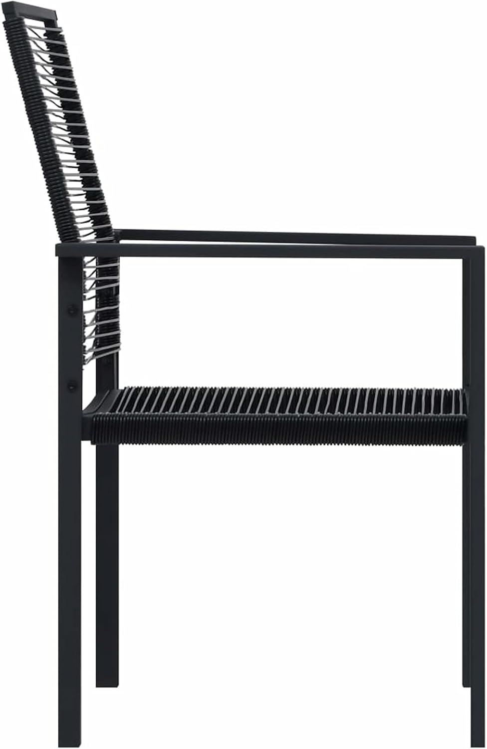 Gecheer Garden Chairs Set Armchair Outdoor Patio Dining Armchair with Aluminum Frame 4pcs PVC Rattan Black Outdoor Chairs - QUORE