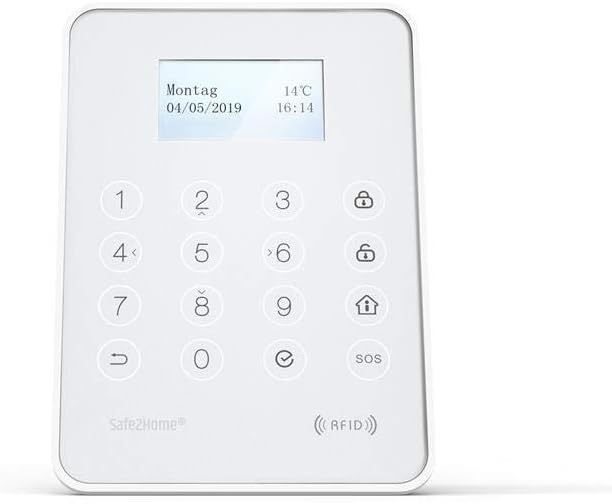 Safe2Home® Extern toetsenbord buiten SP310 + binnen voor draadloos alarmsysteem serie SP310 - bedieningspaneel met RFID-reader - toetsenbord voor alarmsysteem SP310