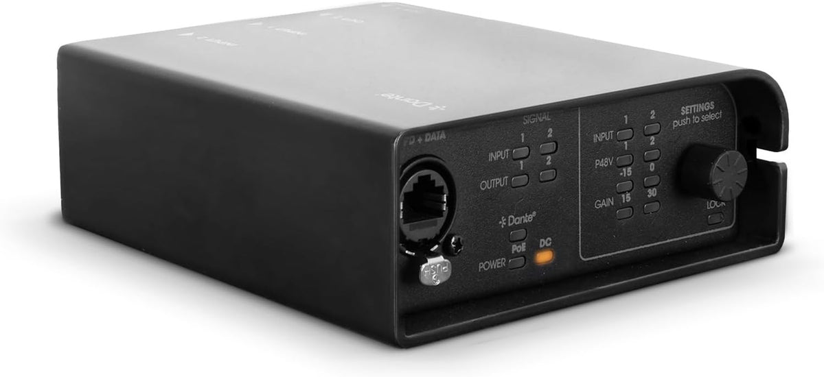 2x2 Dante Interface – Audio Interface – Netwerkinterface – Dante Converter – Dante Adapter – Bidirectionele Omzetting Van Analoge Audio – 48V Fantoomvoeding Per Kanaal