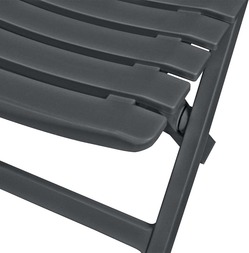 3-Piece Bistro Set Foldable Plastic Anthracite Patio Bistro Set Balcony Set Weatherproof Seat Set for Balcony, Garden, Patio - QUORE