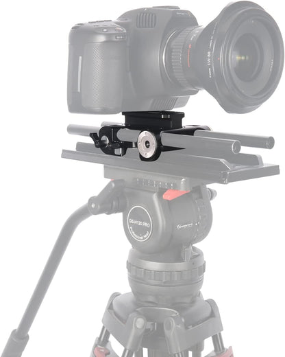 Multifunctionele camera-basisplaat met 15 mm stangrailklem, NICEYRIG universele camera-grondplaat met 2 Arri standaardversnellingen en 15 mm railbevestiging voor DSLR-installatiesysteem-513