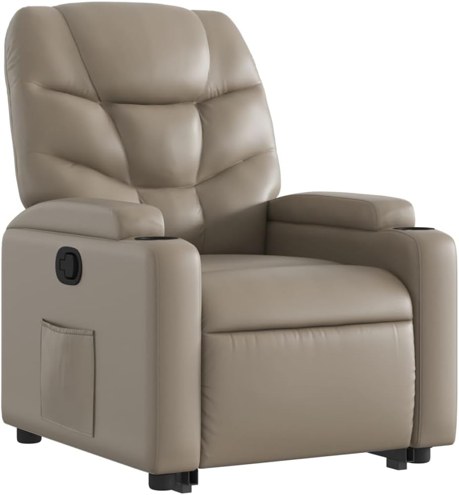 Cappuccino 3204664 fauteuil, met rugleuning en rugleuning, van kunstleer, meubelstuk voor woonkamer, fauteuil, relaxstoel, stoel voor slaapkamer - QUORE
