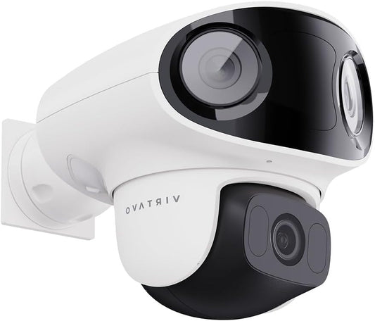 Bewakingscamera Voor Buiten – Camera Beveiliging CCTV Toezicht Systemen – Drie-Lenzen Technologie – Starlight Nachtzicht – Wifi En Bedraad – 360° Pan-Tilt-Zoom