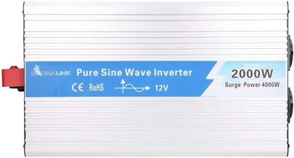 Extralink OPIP 2000 W omvormer 12 V naar 230 V, 2000 W, zuivere sinusgolf, spanningsomvormer voor auto, DC/AC, transformator 12 V naar 230 V, USB-poor