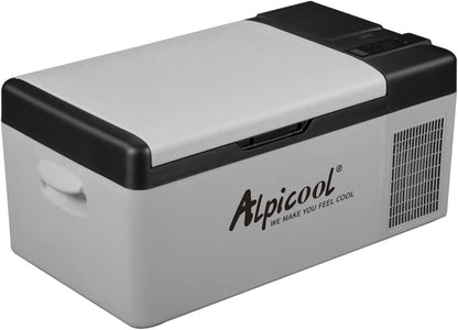 Alpicool EC15 15L Frigoriferi per Auto Mini Frigo Portatile Elettrico Auto Frigorifero Congelatore 12/24V DC per Viaggio(Batterij niet meegeleverd)