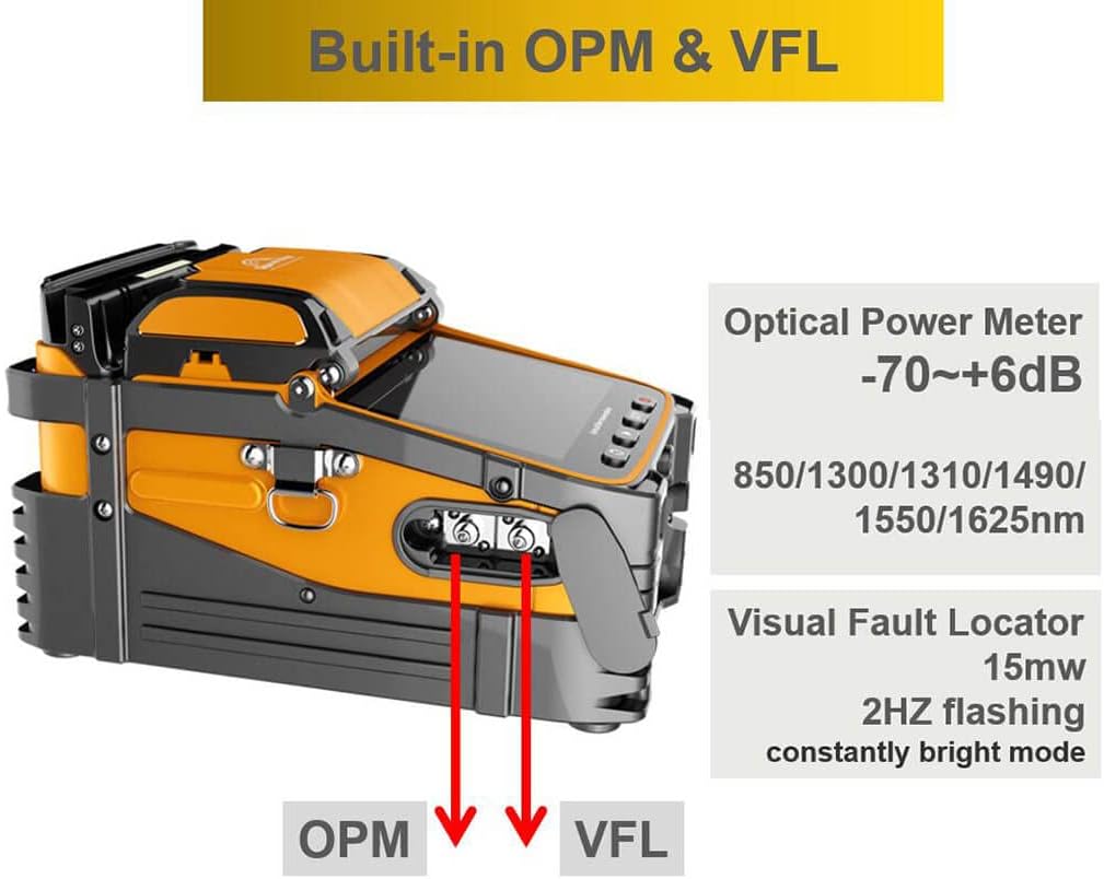 Fusion Splicer AI-9 Core Alignment 5 seconden splicing 15 seconden verwarming, automatisch fusie splicer glasvezel met instructievideo's voor FTTH en kabelsplitsingsprojecten